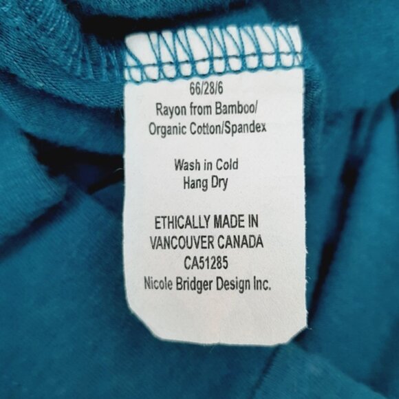 NICOLE BRIDGER Cowl Neck Dolman Sleeve Dress Bamboo Organic Cotton Blue Sz S - Picture 15 of 16